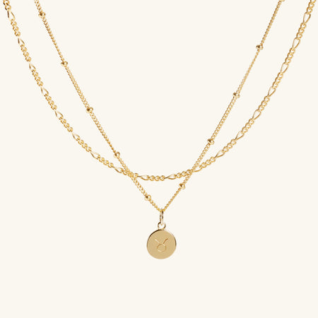 Zodiac Sign Necklace Layering Set in Gold Vermeil